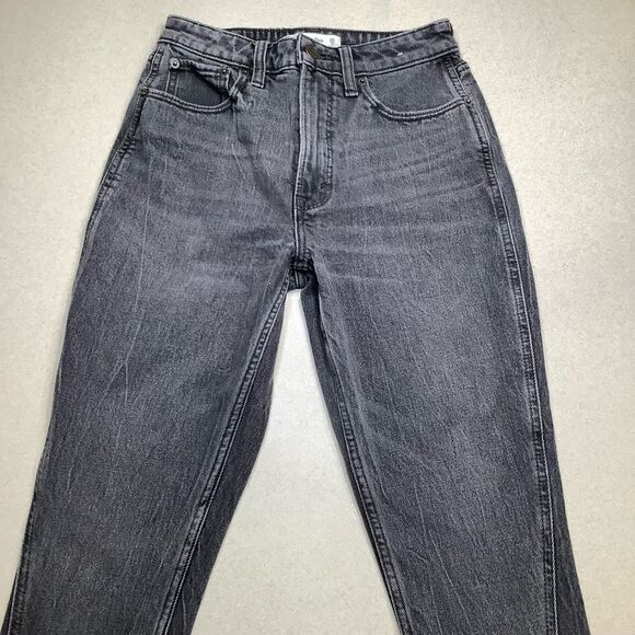 A&F Curve Love High Rise Skinny 25 Short Asymmetric Seam Washed‎ Black - Picture 5 of 8